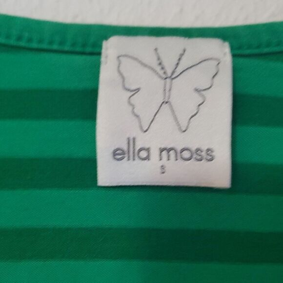 Ella Moss Emerald Striped Short Sleeve Top - Picture 2 of 7